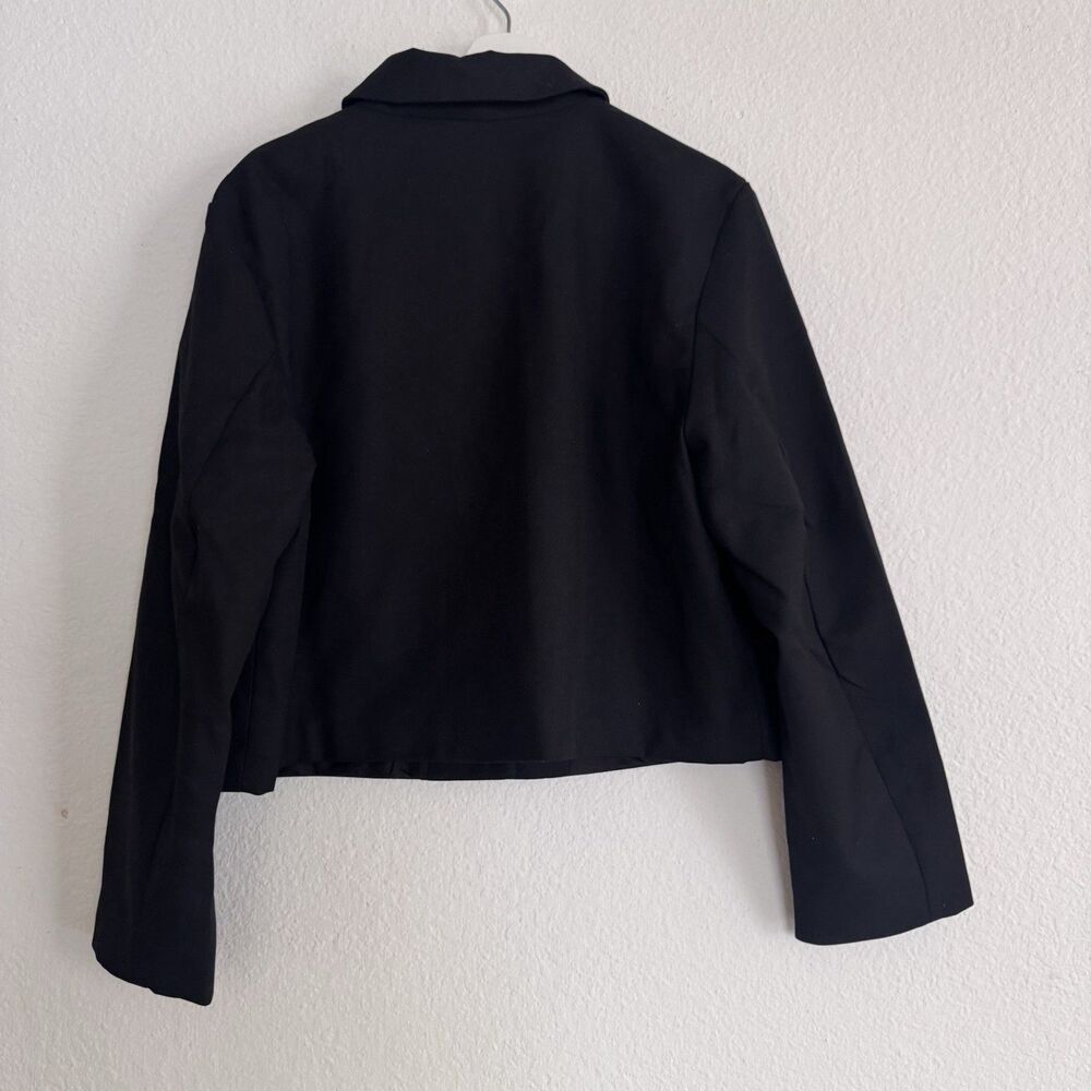 NEW H&M Women's Size XL Short Collared Jacket Black Lined W Pockets  NWT - Picture 8 of 10